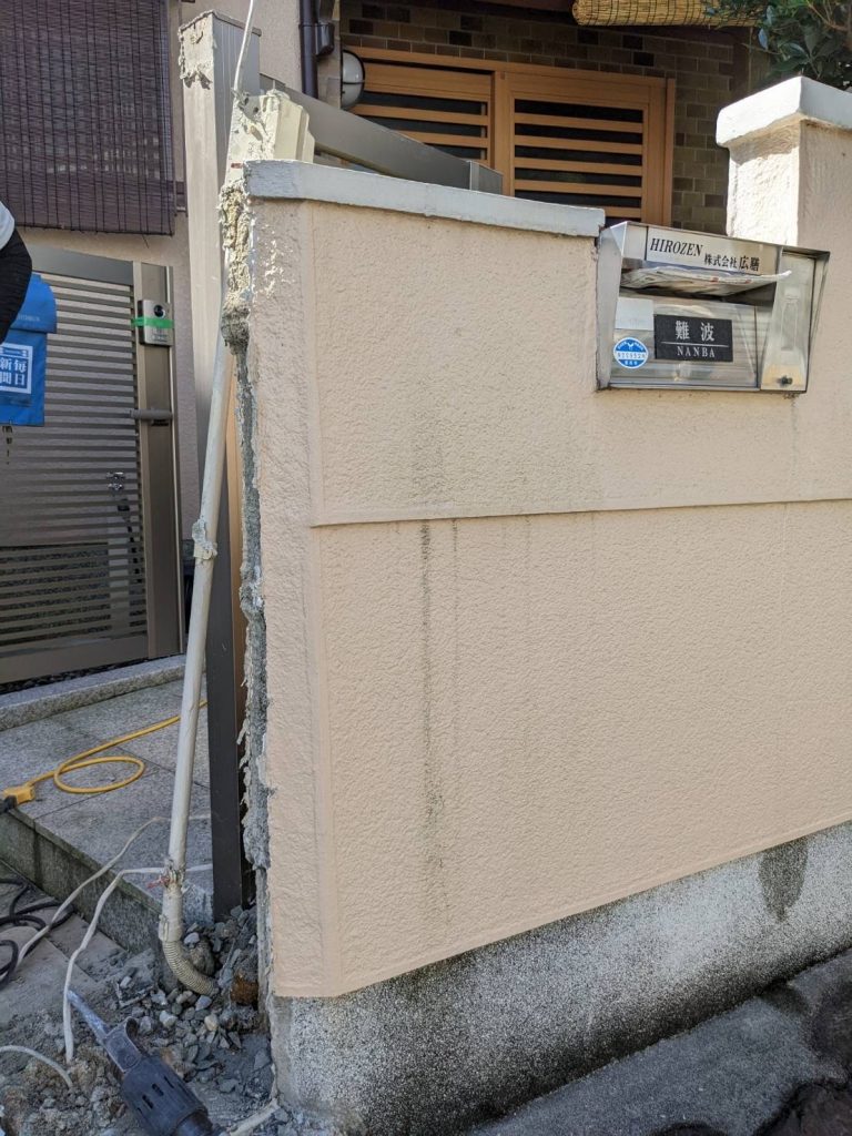 橿原市西池尻町一戸建て門柱交換工事